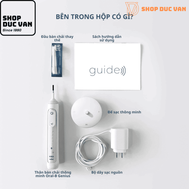 Bàn Chải Điện Oral-B Guide Genius Alexa Built-In Tự Động Cảm Biến Áp Lực, 6 Chế Độ Làm Sạch