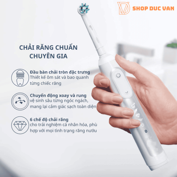 Bàn Chải Điện Oral-B Guide Genius Alexa Built-In Tự Động Cảm Biến Áp Lực, 6 Chế Độ Làm Sạch
