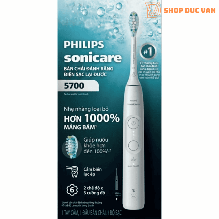 Bàn Chải Điện Philips Sonicare 5700 Chăm Sóc Nướu, Loại Bỏ Mảng Bám, Pin 21 Ngày