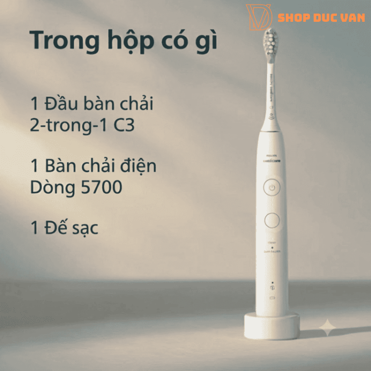 Bàn Chải Điện Philips Sonicare 5700 Chăm Sóc Nướu, Loại Bỏ Mảng Bám, Pin 21 Ngày