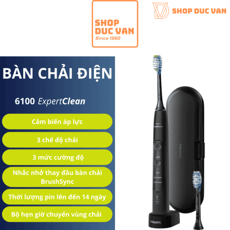 Bàn Chải Điện Philips Sonicare 7300 ExpertClean Sóng Âm Kết Nối App Bluetooth Chăm Sóc Nướu Khỏe Mạnh & Giảm Mảng Bám