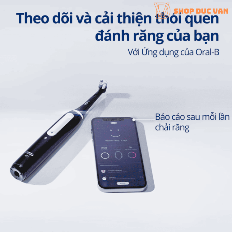 Bàn Chải Điện Oral-B iO4 Công Nghệ Vi Rung Bảo Vệ Nướu, 4 Chế Độ, Kèm Hộp Du Lịch, Kết Nối Bluetooth, Cảm Biến Lực Chải 