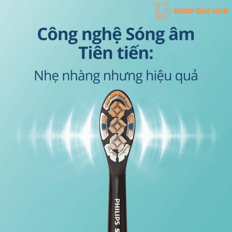 Bàn Chải Điện Philips Sonicare 9300 DiamondClean Smart Cao Cấp, Sóng Âm Thông Minh, Kèm Cốc Sạc Thủy Tinh