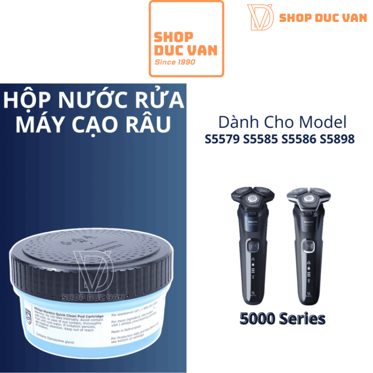 Shaver Cleaning and Lubricating Cartridge for Philips Quick Clean Pod System Compatible With Philips Series 5000 Shavers