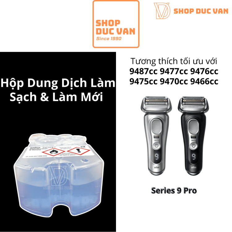 Hộp Nước Rửa Máy Cạo Râu Braun Clean & Renew Cho Series 9 Pro