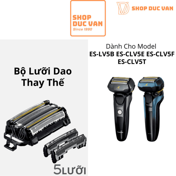 Panasonic Bộ Lưỡi & Màng Lưới Thay Thế Máy Cạo Râu 5 Lưỡi ES-LV5B ES-CLV5E ES-CLV5F ES-CLV5T