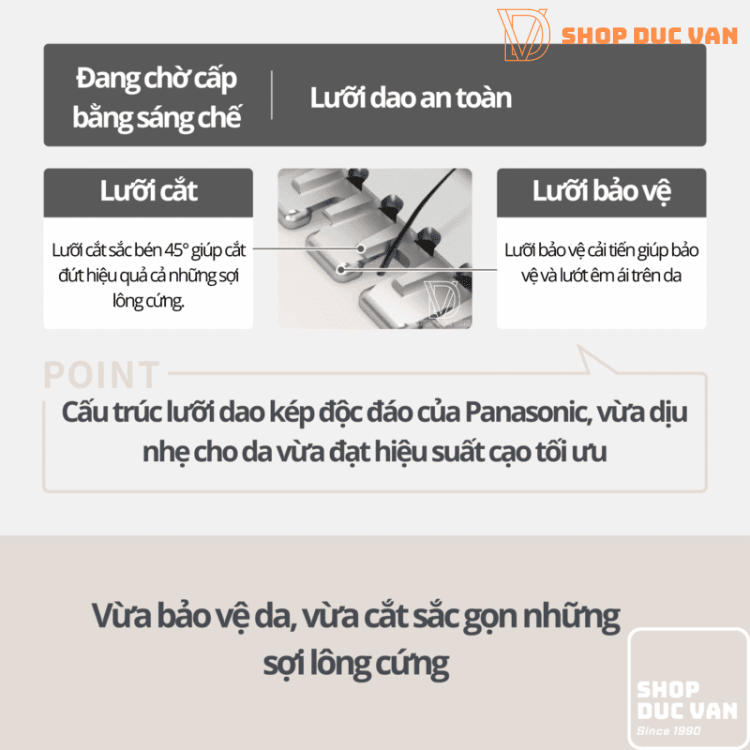 Máy Cạo Tỉa Lông Vùng Bikini Panasonic ES-WV63 Chống Nước IPX7, Cạo Khô và Ướt