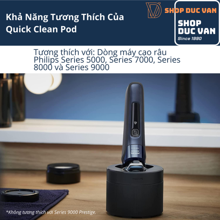 Cốc Rửa Dành Cho Máy Cạo Râu Philips Series 5000, 7000, 8000 và 9000  Quick Clean Pod