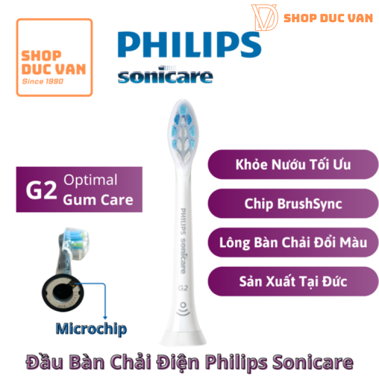 Đầu Bàn Chải Điện Philips Sonicare G2 Optimal Gum Care Lông Mềm Bảo Vệ Nướu Tối Ưu