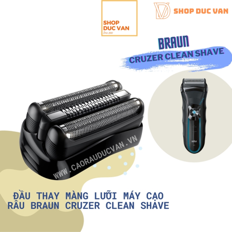 Đầu Thay Màng Lưỡi Máy Cạo Râu Braun CruZer 5 CruZer 6 Clean Shave