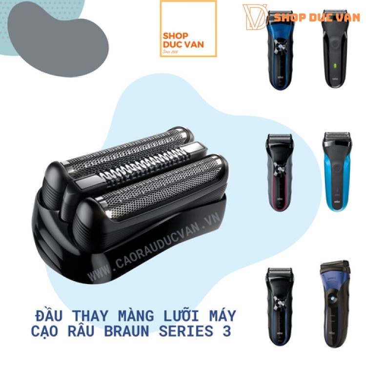 Đầu Thay Màng Lưỡi Máy Cạo Râu Braun Series 3 300s 310s 320s 340s 345s 350cc  (đời thế hệ cũ )
