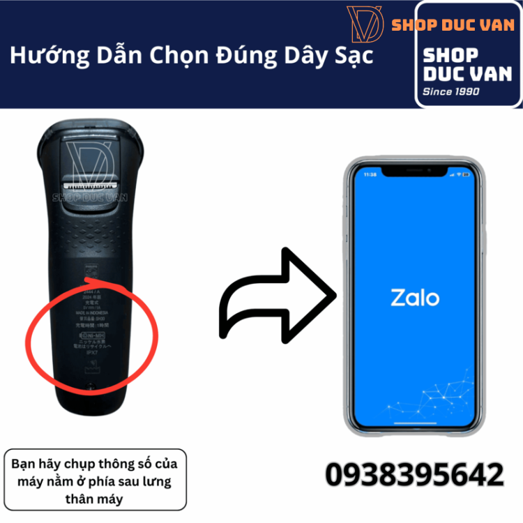 Dây Sạc Dành Cho Máy Cạo Râu Philips Series 3000 S3122/51