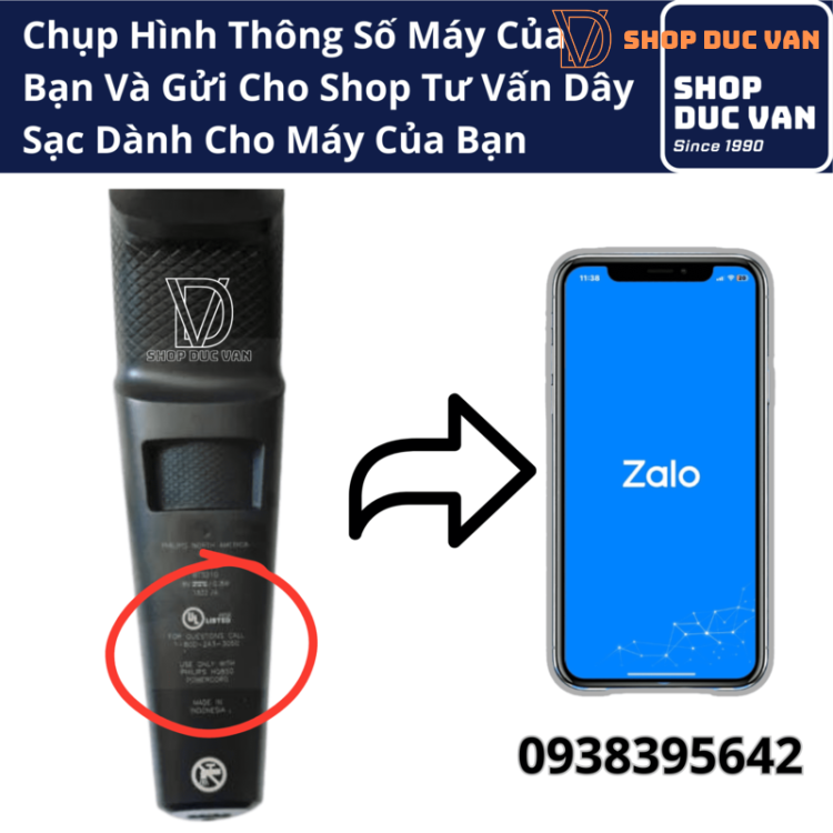 Dây Sạc USB Máy Tông Đơ Cắt Tóc Tỉa Râu Đa Năng Philips Multigroom All-In-One Series 5000 Series 7000 Series 9000 Chính Hãng