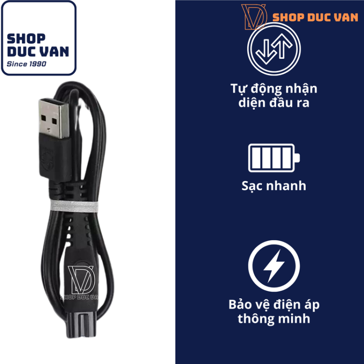 Dây Sạc USB Máy Tỉa Râu Philips Series 3000 Chính Hãng BT3301 BT3302 BT3303 BT3230 BT3415 BT3441 BT3431 BT3435