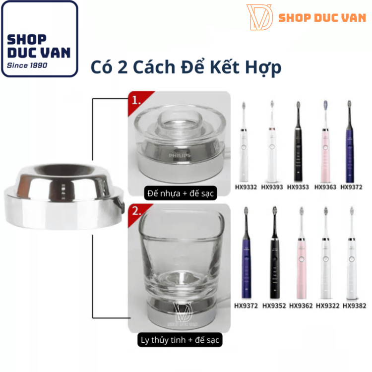 Đế Sạc Philips Sonicare Chính Hãng Dành Cho Dòng Bàn Chải Điện Philips Sonicare Diamondclean HX9303 HX9313 HX9312 HX9322 HX9330