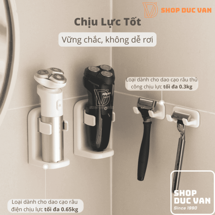Giá Đỡ Máy Cạo Râu Gắn Tường Nhà Tắm Tiện Dụng Nhựa Cao Cấp