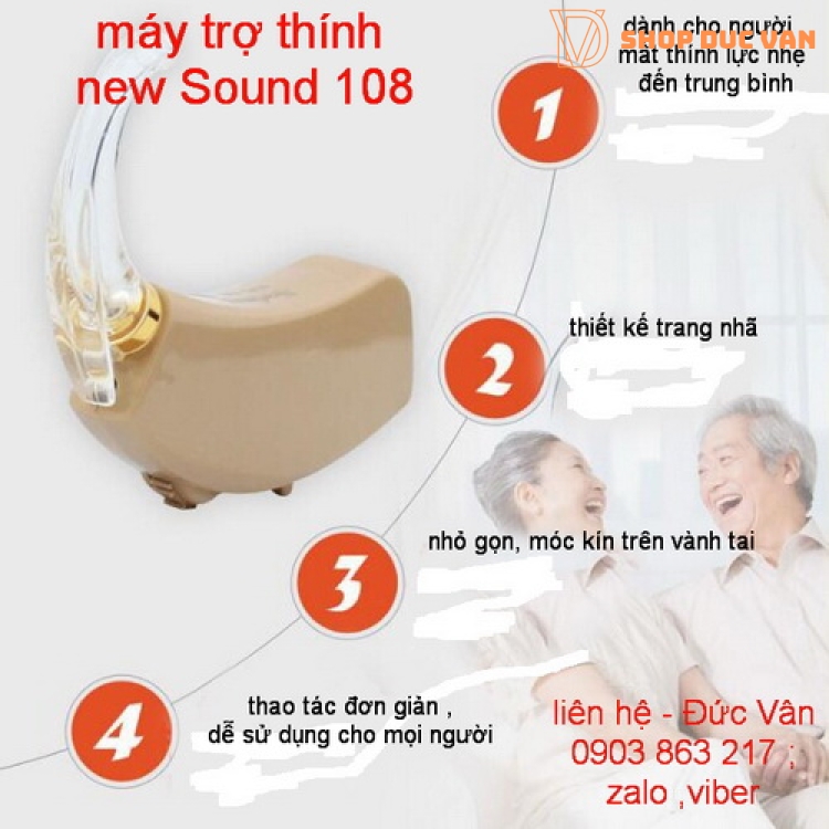 Máy Trợ thính không dây móc vành tai New Sound vivo108