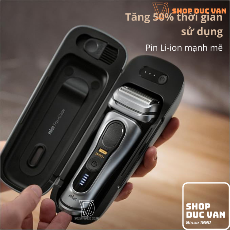 Hộp Sạc Di Động PowerCase Tương Thích Với Mọi Dòng Máy Cạo Râu Braun Series 8 & Series 9