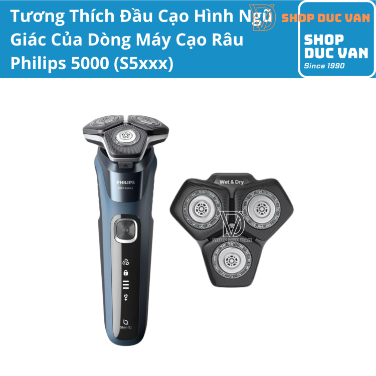 Bộ Lưỡi Dao Thay Thế Cho Máy Cạo Râu Philips Norelco Series 5000 Đầu Vuông