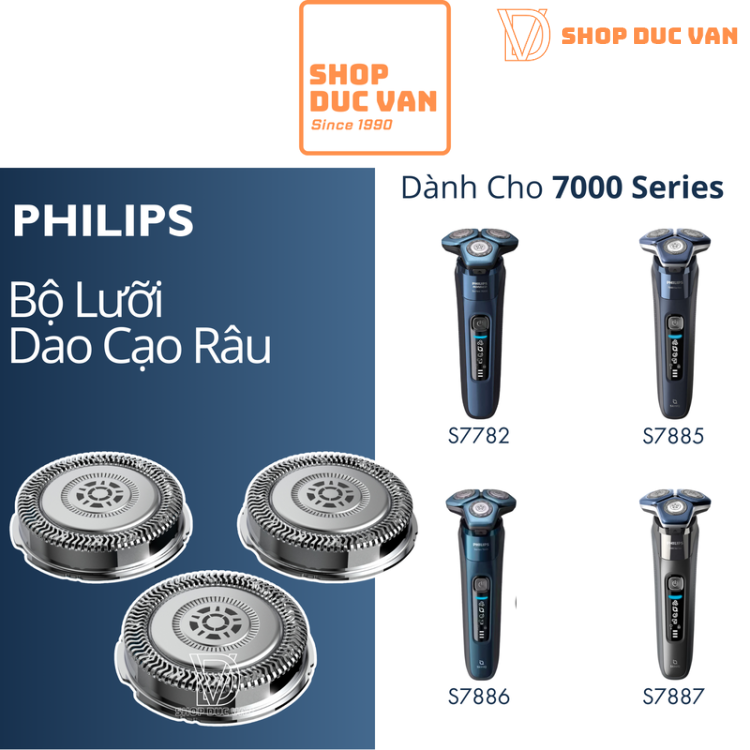 Bộ Lưỡi Dao Thay Thế Cho Máy Cạo Râu Philips Norelco Series 7000 Đầu Vuông 