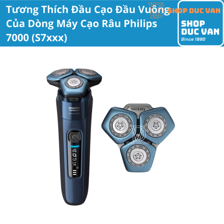 Bộ Lưỡi Dao Thay Thế Cho Máy Cạo Râu Philips Norelco Series 7000 Đầu Vuông 