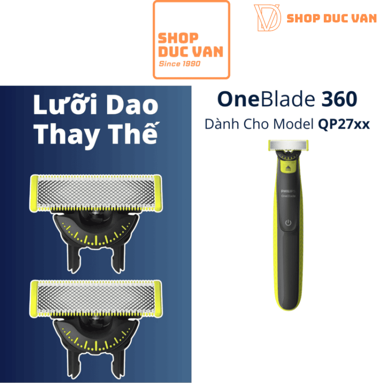 Lưỡi Thay Thế Philips OneBlade 360 Cạo Râu Cực Mượt  Tương Thích Dòng QP2724 QP2730 QP2734