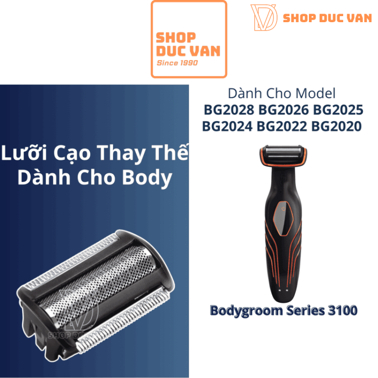 Đầu Lưới Cạo Thay Thế Philips Bodygroom Series 3100 Dùng Cho BG2028 BG2026 BG2025 BG2024 BG2022 BG2020