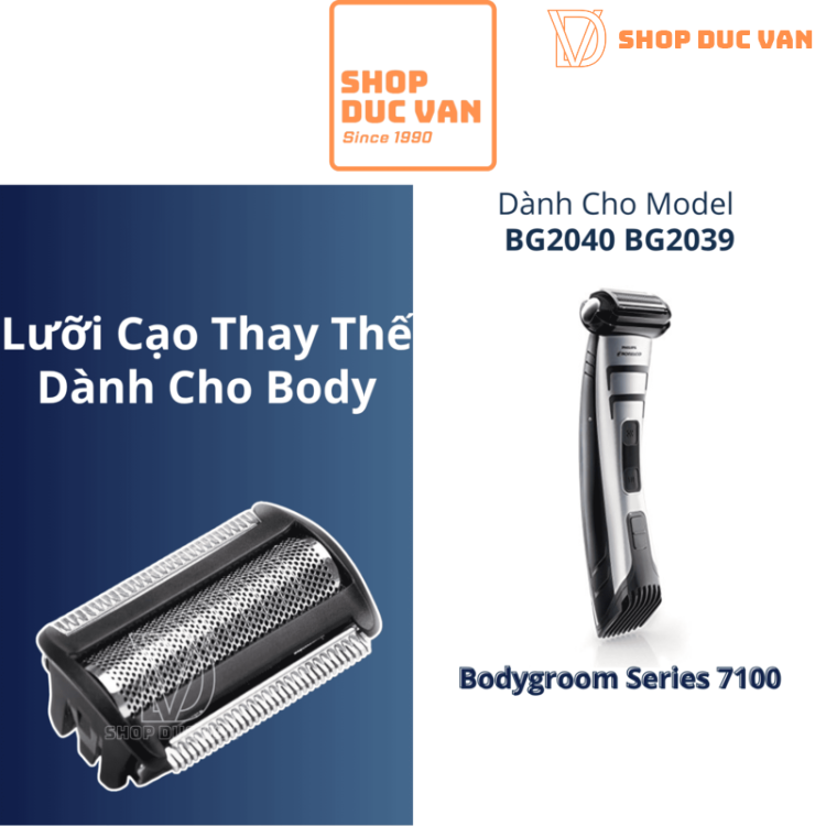 Lưỡi Thay Thế Philips Bodygroom BG2040 BG2039 Đầu Cạo Lông Toàn Thân Philips Series 7100