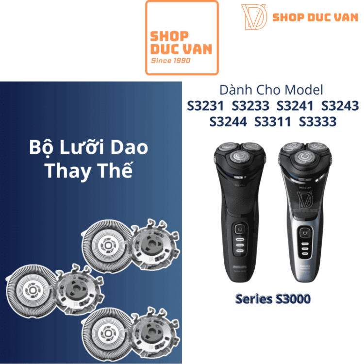 Lưỡi Dao Cạo Thay Thế Philips Tương Thích Series 3000 S3231 S3233 S3241 S3243 S3244 S3311 S3333