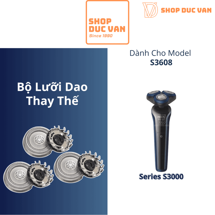 Bộ Lưỡi Cạo Thay Thế Philips Tương Thích Series 3000 Model S3608