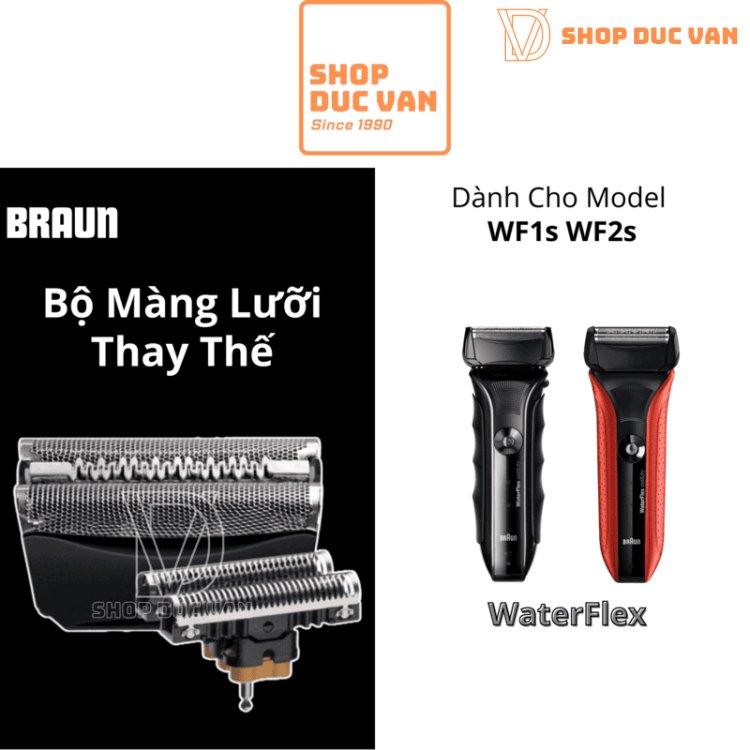 Shaver Foil & Cutter Head Replacement for Braun Series 5 Waterflex WF1s WF2s