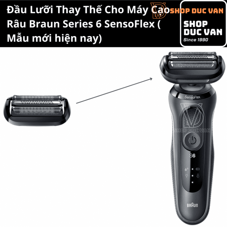 Braun 54B Replacement Shaver Head for Braun Series 6 Models 6020s 6040cs 6072cc 6075cc 6090cc