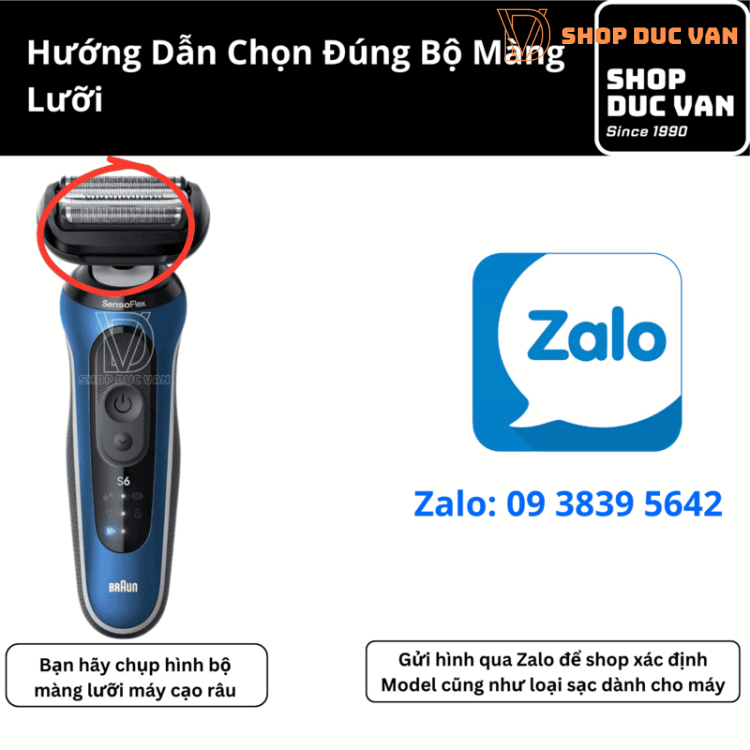 Đầu Cạo Râu Thay Thế Braun 64B Cho Máy Series 6 Sensoflex 6120s 6172cc 6177cc 62-B1200s [ Shop Đức Vân ]