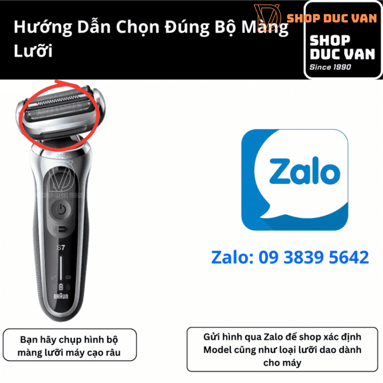 Đầu Cạo Thay Thế Braun 73S Dùng cho Máy Cạo Râu Braun Series 7  Thế Hệ Mới 7085cc 7075cc 7020s