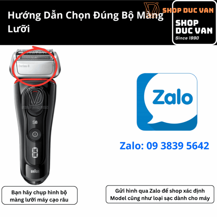 Đầu Lưỡi Cạo Râu Thay Thế Braun 83M Dùng Cho Máy Cạo Râu Series 8 8320s 8325s 8330s 8340s 