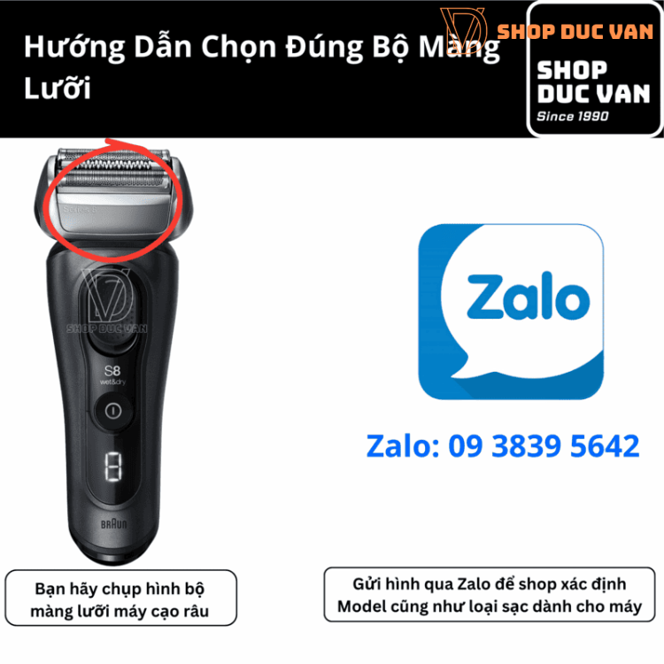 Đầu Cạo Thay Thế Braun 83M Chính Hãng Cho Máy Cạo Râu Series 8 8413s 8417s 8513s 8517s 8519s