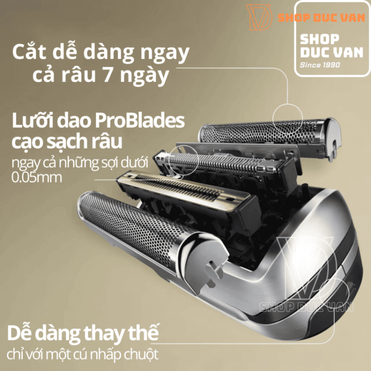 Đầu Cạo Braun 94M Thay Thế Series 9 Pro+ Dòng 9510s 9515s 9517s 9519s 9520s 9525s 9527s 9550s