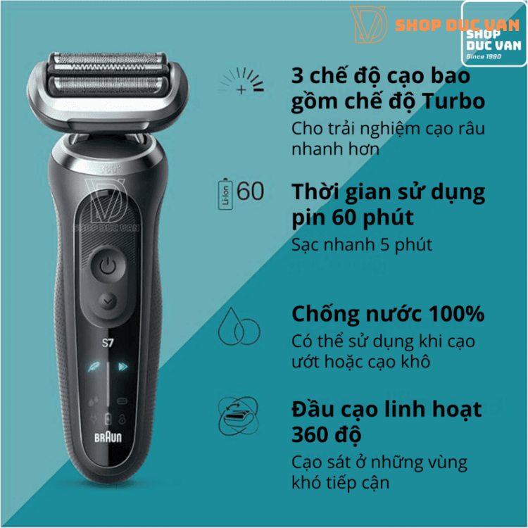 Máy Cạo Râu Braun Series 7 7120s Cạo Ướt & Khô