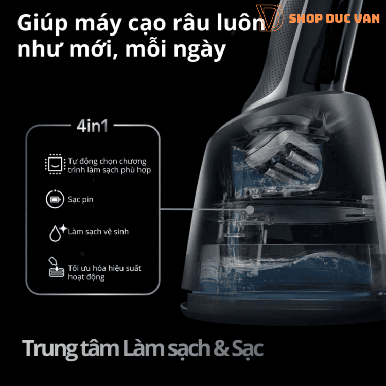 Máy Cạo Râu Braun Series 7 7171cc Đầu Linh Hoạt 360°, Trạm Sạc Tự Rửa SmartCare, Made in Germany
