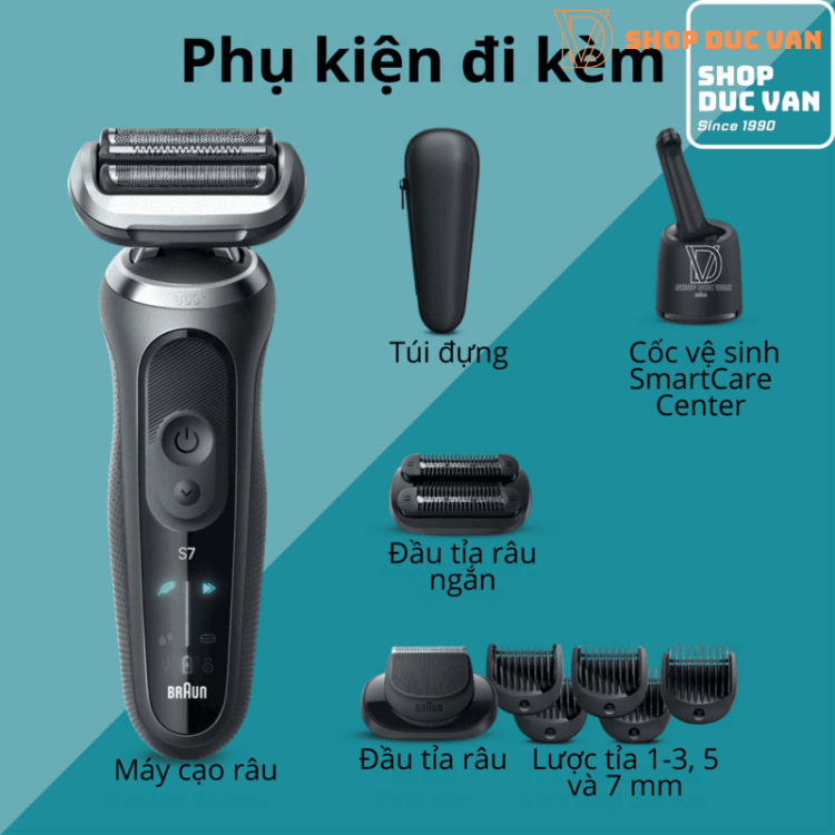 Máy Cạo Râu Braun Series 7 7185cc Kèm Cốc Sạc Rửa Vệ Sinh
