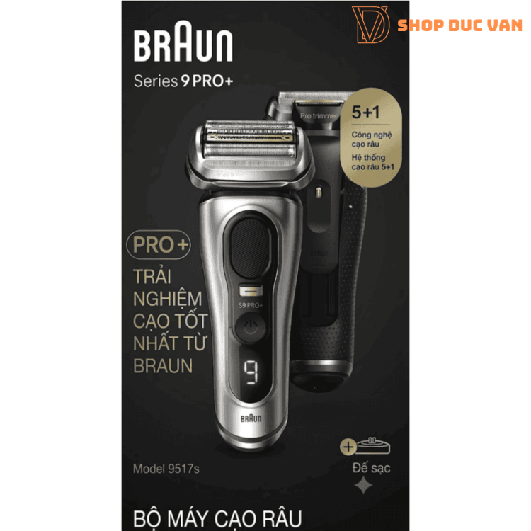 Braun Series 9 PRO+ 9517s Electric Shaver - with Charging Stand & Travel Case