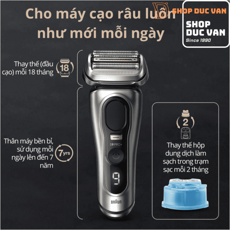 Braun Series 9 Pro+ 9567cc Premium Electric Shaver - 6-in-1 SmartCare Center, 60-Minute Battery, 100% Waterproof