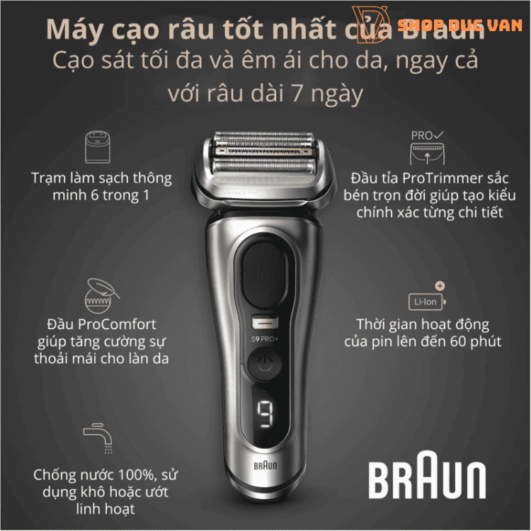 Braun Series 9 Pro+ 9597cc Premium Smart Electric Shaver - Men