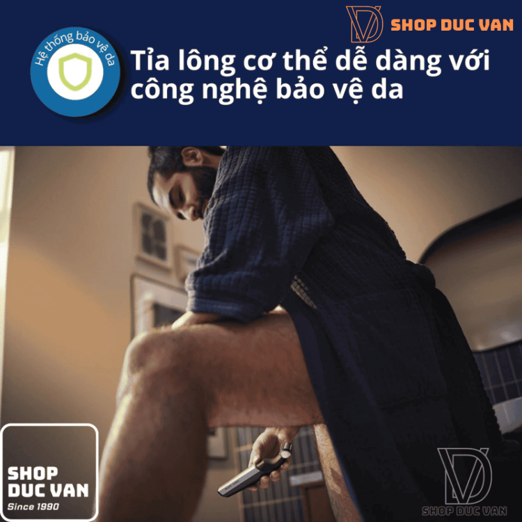 Máy Cạo Lông Toàn Thân Philips Bodygroom Series 5000 BG5025/40 Dành Cho Nam Chống Nước Kèm Phụ Kiện Cạo Lưng