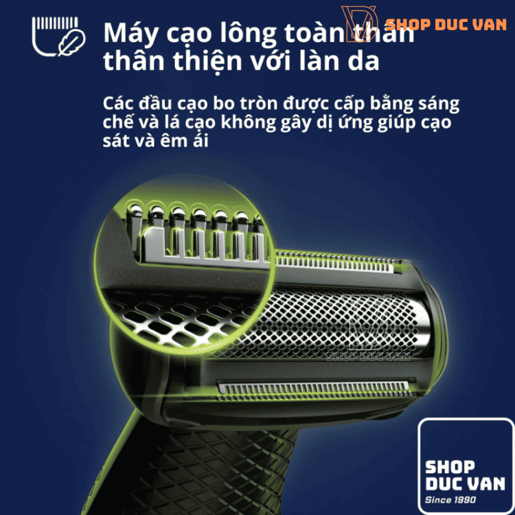 Máy Cạo Lông Toàn Thân Philips Bodygroom Series 5000 BG5025/40 Dành Cho Nam Chống Nước Kèm Phụ Kiện Cạo Lưng