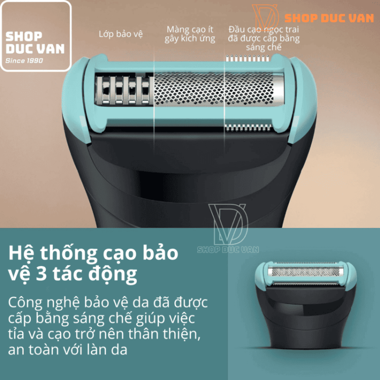 Máy Cạo Tỉa Lông Toàn Thân Và Vùng Kín Philips Bodygroomer Series 5000 BG5490/50 Chống Nước 100%, Pin 100 Phút