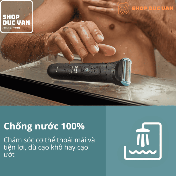 Máy Cạo Tỉa Lông Toàn Thân Và Vùng Kín Philips Bodygroomer Series 5000 BG5490/50 Chống Nước 100%, Pin 100 Phút