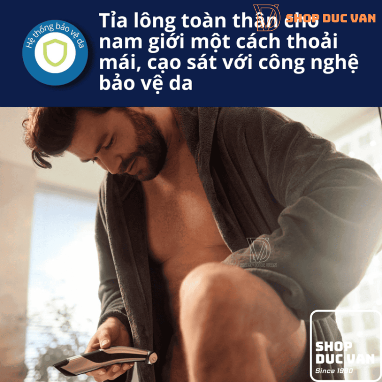 Máy Cạo Lông Toàn Thân Philips Norelco Bodygroom Series 7000 BG7020/40 Dành Cho Nam, Chống Nước, Có Cữ Lược
