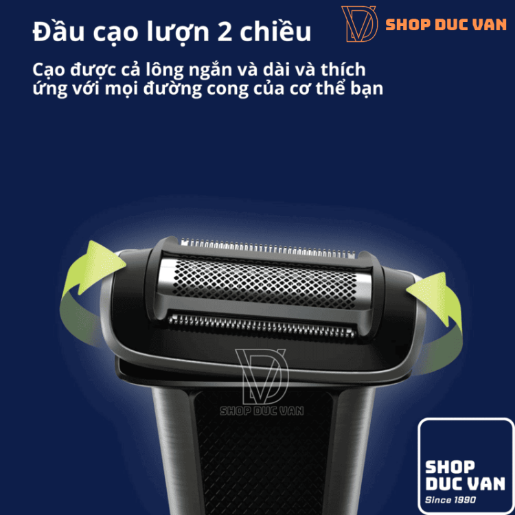 Máy Cạo Lông Toàn Thân Philips Norelco Bodygroom Series 7000 BG7020/40 Dành Cho Nam, Chống Nước, Có Cữ Lược