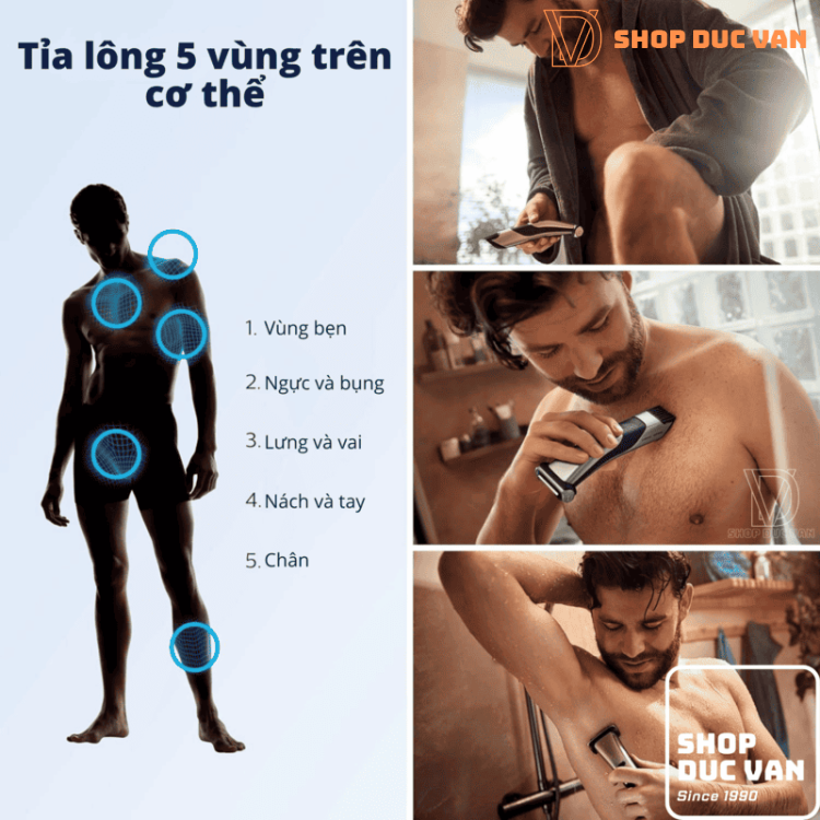 Máy Cạo Và Tỉa Lông Toàn Thân 2 Trong 1 Philips Bodygroom 7000 BG7030/49, Chống Nước, An Toàn Cho Vùng Nhạy Cảm